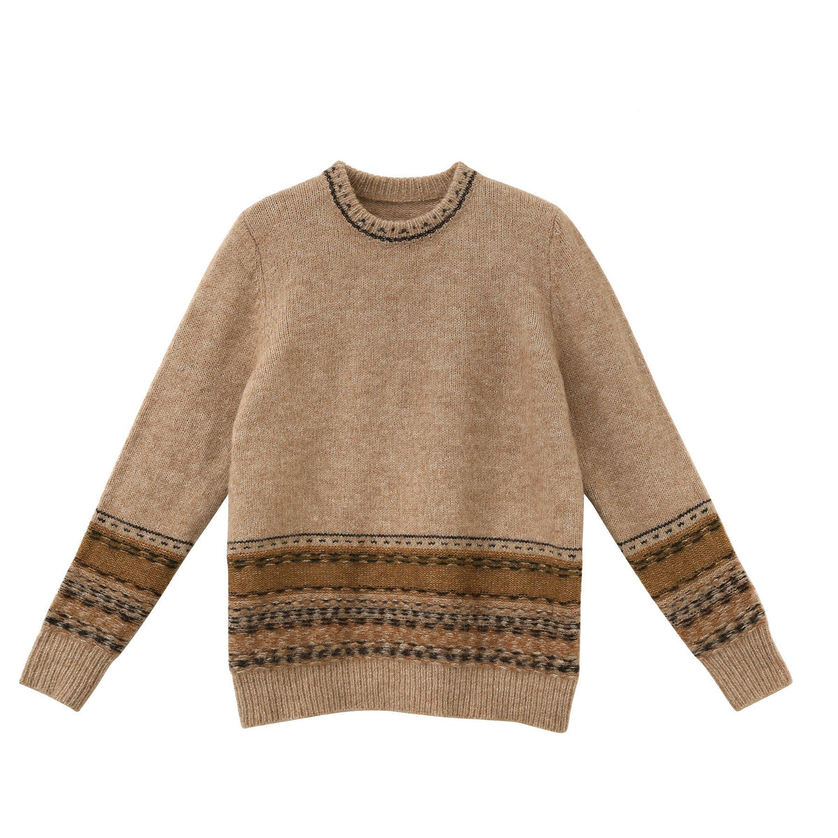 cllomagy-camel-brown-jacquard-stripe-sweater-01